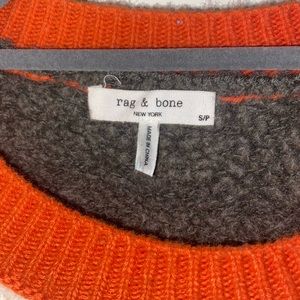 Rag & Bone Merino Green White Orange Sweater